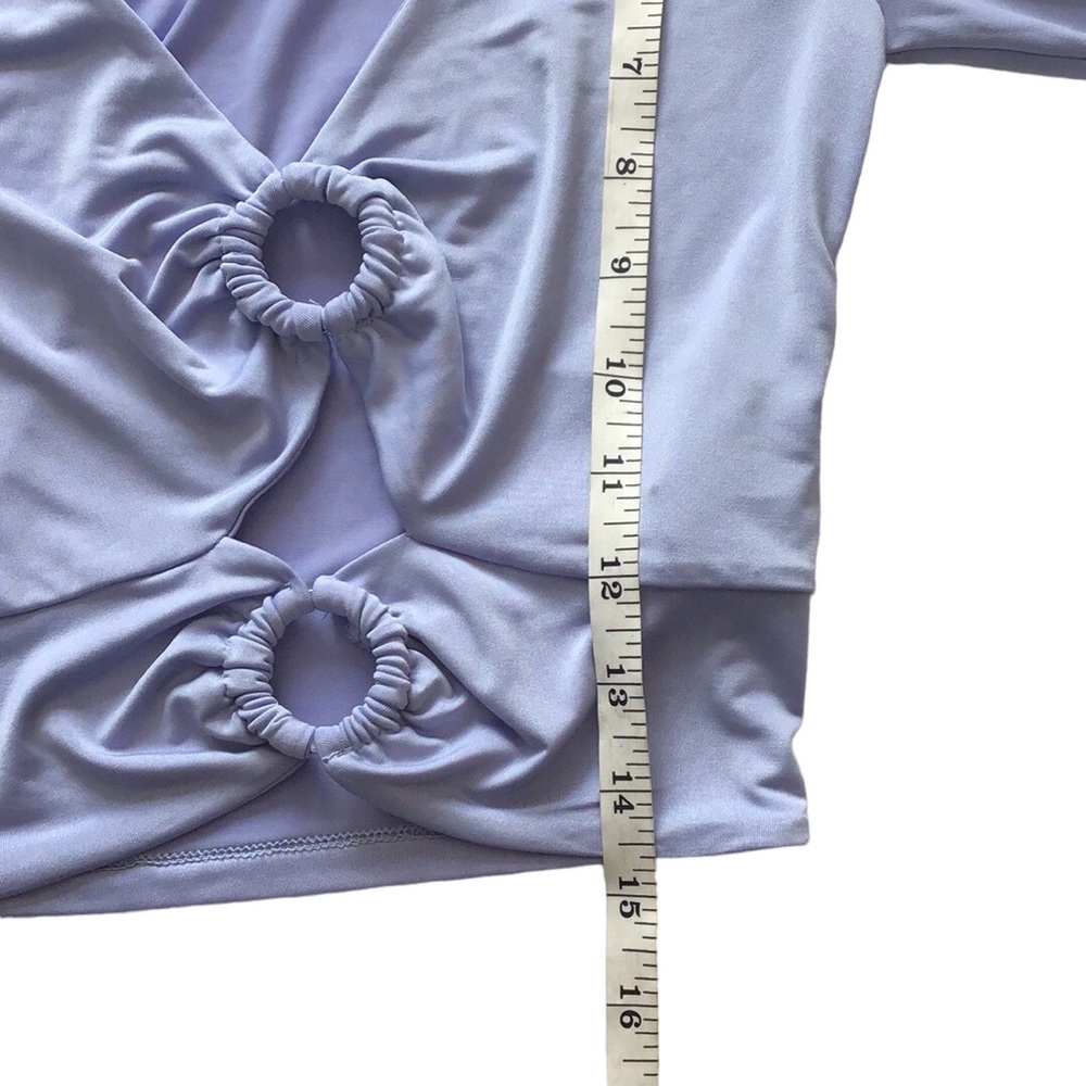 NWT Tally Weijl Y2K Cropped Cut Out Double O-rings Long Sleeve Top, size S - Picture 11 of 12